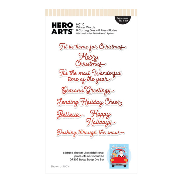Hero Arts Winter Words Letterpress + Foil & Cut