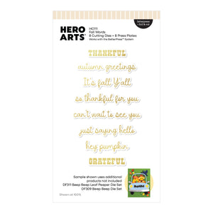 Hero Arts Fall Words Letterpress + Foil & Cut