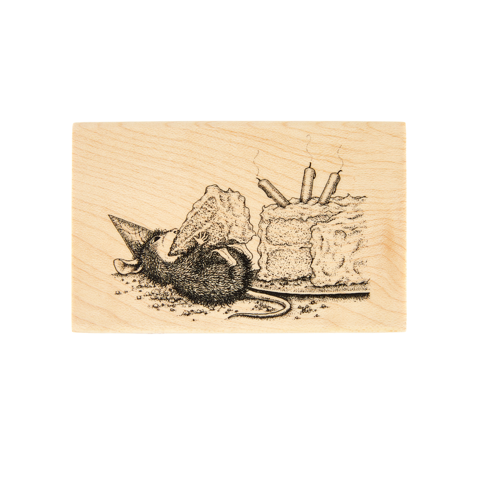 House-Mouse Sweet Birthday Wood Mount Stamp