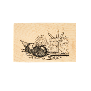 House-Mouse Sweet Birthday Wood Mount Stamp