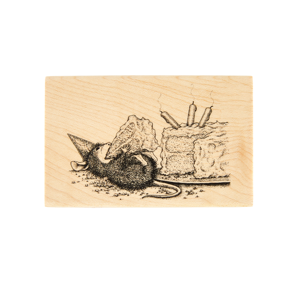 House-Mouse Sweet Birthday Wood Mount Stamp