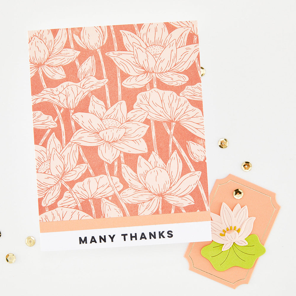 Lotus Field Letterpress + Foil Plate