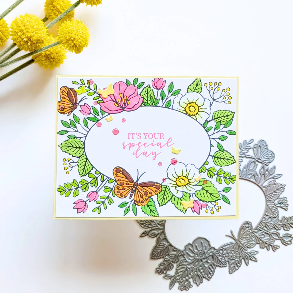 Hero Arts - Floral Frame Letterpress + Foil Plate