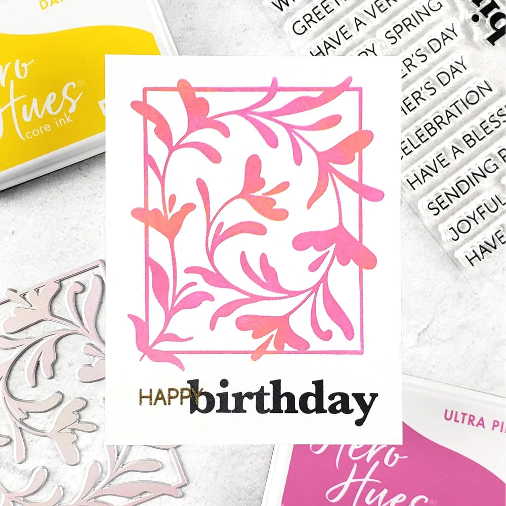Hero Arts - Decorative Floral Letterpress + Foil Plate