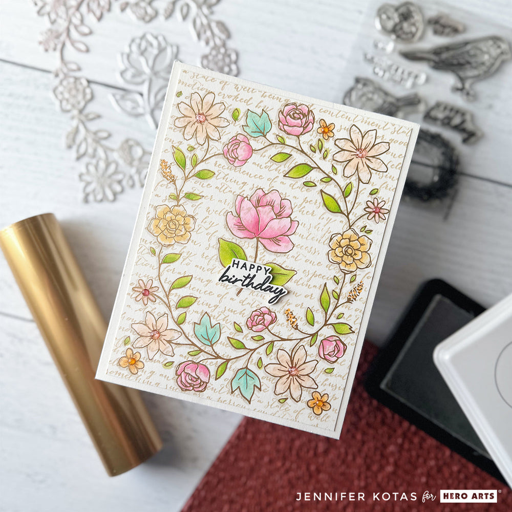 Floral Border Letterpress + Foil Plate from the Lovely LetterPress Collection