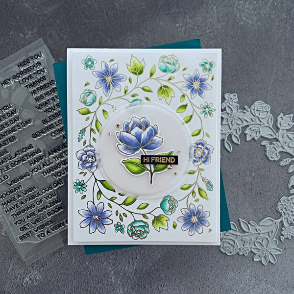 Hero Arts - Floral Border Letterpress + Foil Plate