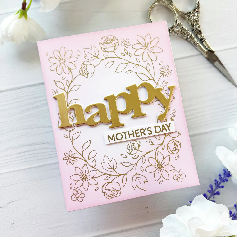 Hero Arts - Floral Border Letterpress + Foil Plate