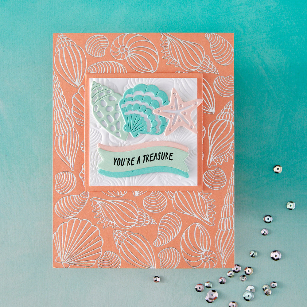 Scattered Shells LetterPress + Foil Plate