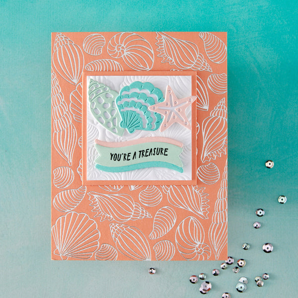 Scattered Shells LetterPress + Foil Plate