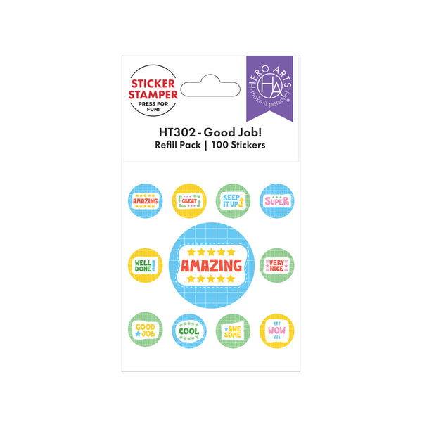 Good Job Sticker Stamper Refill Pack - 100 Stickers
