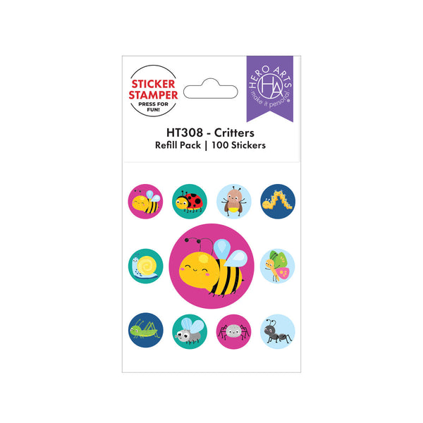 Hero Arts Critters Sticker Stamper Refill Pack - 100 Stickers