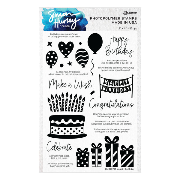 Snarky Birthday Stamp & Die Bundle by Simon Hurley