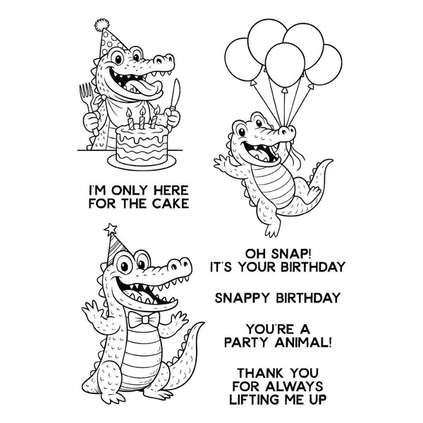 Snappy Birthday Stamp & Die Bundle by Simon Hurley