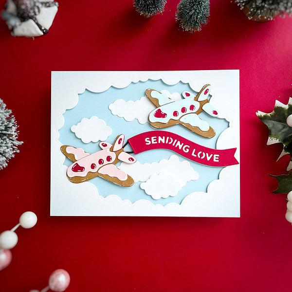 Gingerbread Plane & Banners Etched Dies by Stamperia