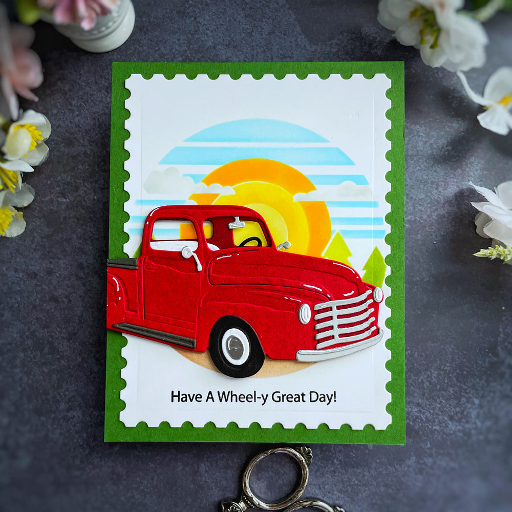 Cruisin' By Sentiments Clear Stamp & Die Set by Mindy Eggen