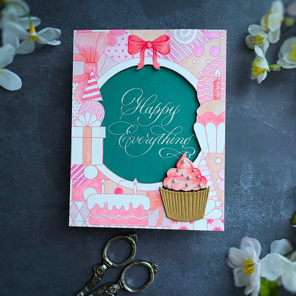 Copperplate Happy Birthday and Everything BetterPress Plate & Die Set by Paul Antonio