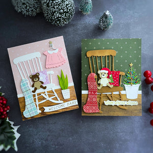 Christmas Rocking Chair Etched Dies by Annie Williams