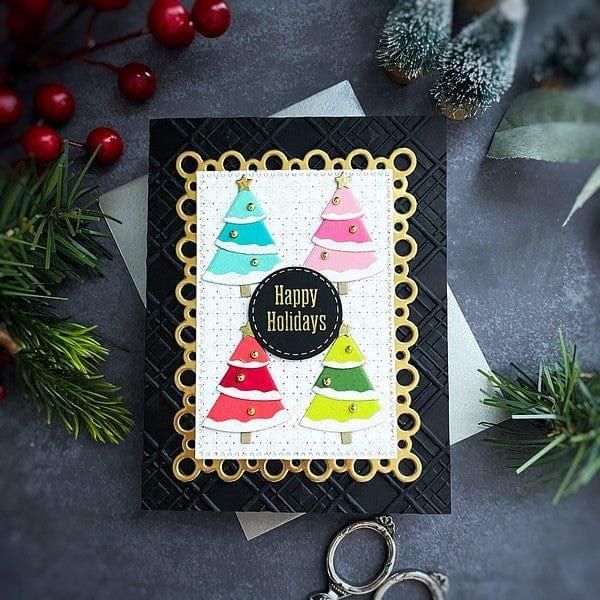 Nested Tree Frame Etched Dies by Lisa Horton