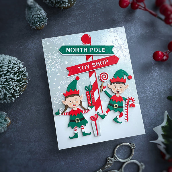 Santa's Elves Etched Dies by Simon Hurley