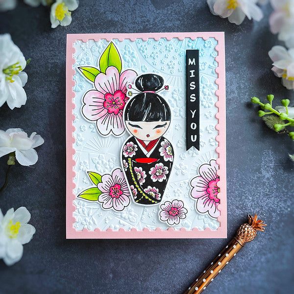 Floral Fans 3D Embossing Folder by Alex Syberia Designs