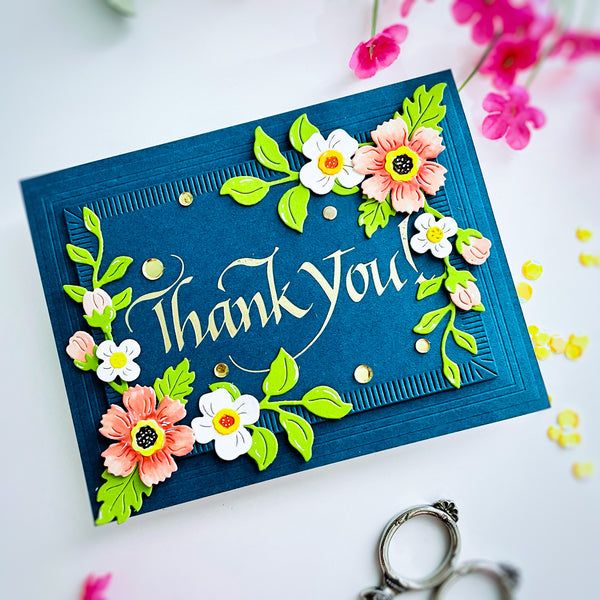 Upright Italic Thank You! Press + Foil Plate by Paul Antonio