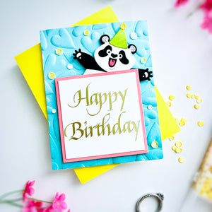 Upright Italic Happy Birthday Press + Foil Plate by Paul Antonio
