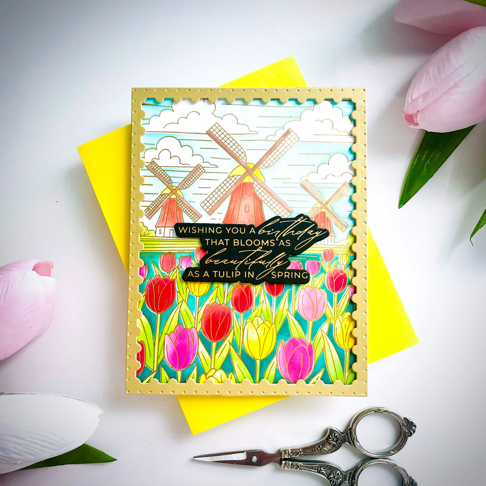 Bouquet of Hugs Sentiments Press + Foil Plate & Die Set by Yana Smakula
