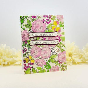 Winter Rose Background BetterPress and Stencil Bundle from the Handmade Holidays Collection