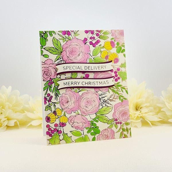 Winter Rose Background Press Plate from the Handmade Holidays Collection
