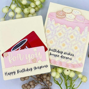Treat Yourself Gift Card Holder Etched Dies from the Bougie Birthday Collection by Nina Boettcher