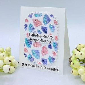 Born to Sparkle 3D Embossing Folder and Stencil Bundle from the Bougie Birthday Collection by Nina Boettcher