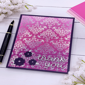 Paper Rose - Floral Card Fronts Silver Foil 12x12 Paper Collection