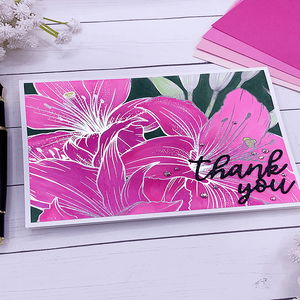 Paper Rose - Floral Card Fronts Silver Foil 12x12 Paper Collection