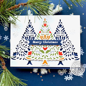 Floral Holiday Tree Fancy Dies