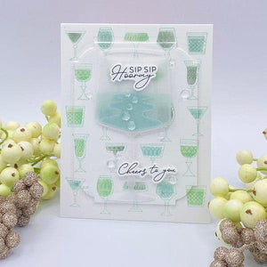 Layered Classy Glasses Press Plate & Stencil Bundle