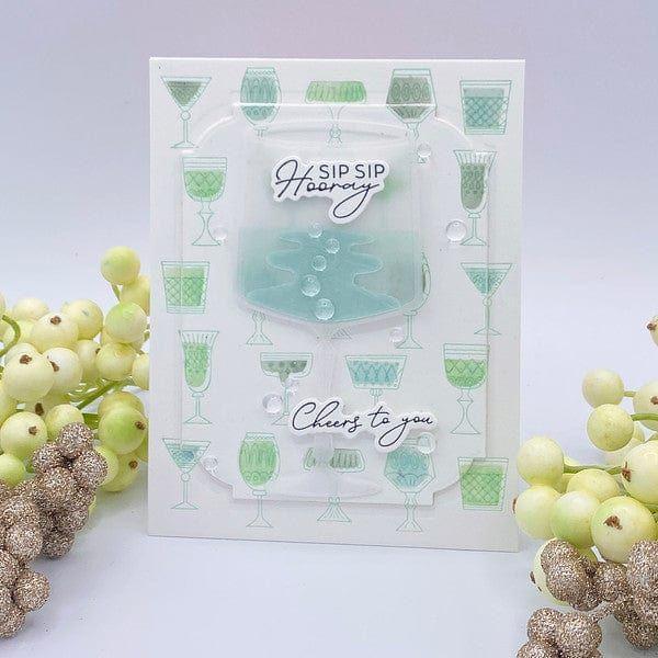 Layered Classy Glasses Press Plate & Stencil Bundle