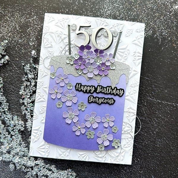 Bougie Birthday Sentiments Press Plate & Die Set from the Bougie Birthday Collection by Nina Boettcher
