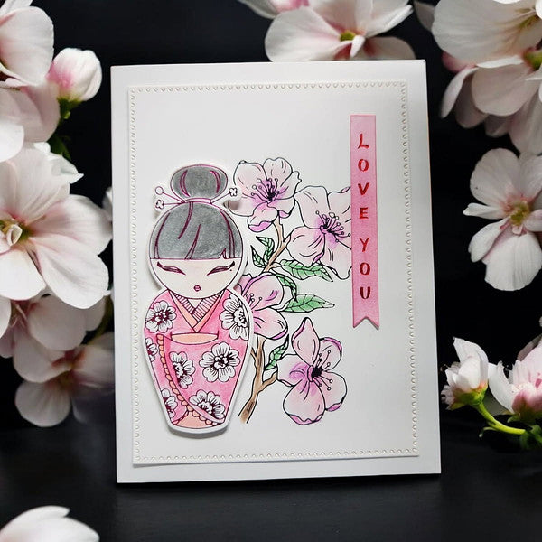 Kokeshi Dolls BetterPress Plate & Die Set by Alex Syberia Designs