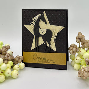 Good Fortune Horse Clear Stamp & Die Set