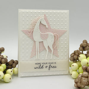 Good Fortune Horse Clear Stamp & Die Set