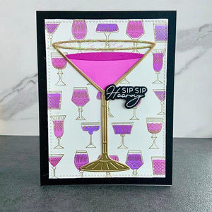 Layered Classy Glasses Press Plate & Stencil Bundle