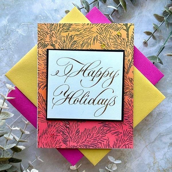 Copperplate Happy Holidays Press Plate by Paul Antonio