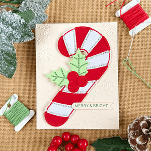 Felt Candy Cane Etched Dies by Nichol Spohr