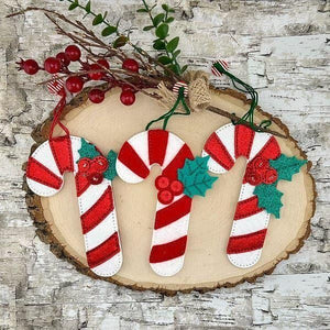 Felt Candy Cane Etched Dies by Nichol Spohr
