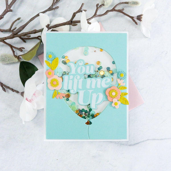 Balloon Greeting Sentiments Glimmer Hot Foil Plate Set - Coordinates with Glimmer Club