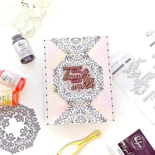 PinkFresh Studio Floral Octagon Frame Press Plate