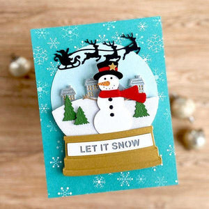 Snowman Scene Etched Dies by Simon Hurley