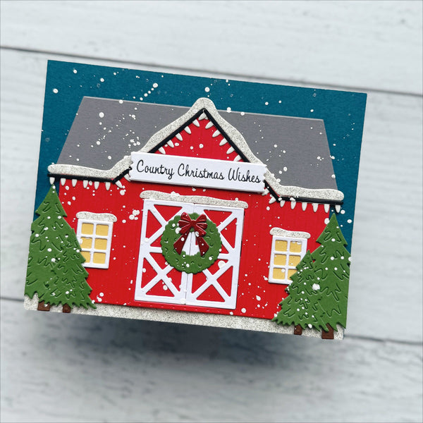 Country Christmas Banner & Sentiments Press + Foil Plate & Die Set by Annie Williams
