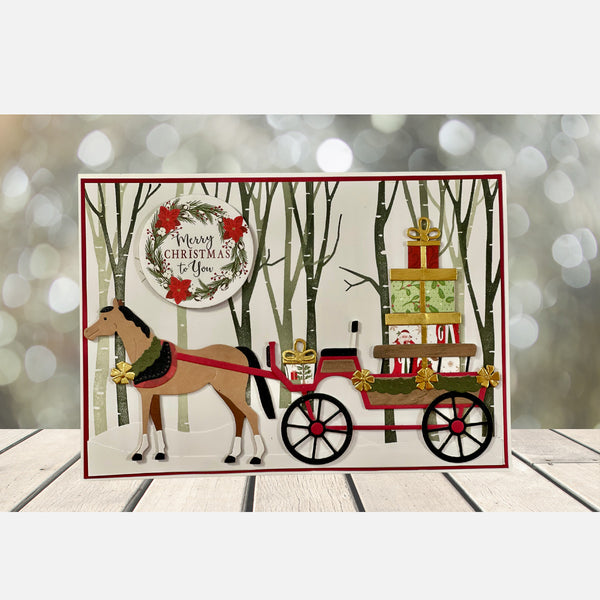Christmas Horse-Drawn Wagon Etched Dies by Annie Williams