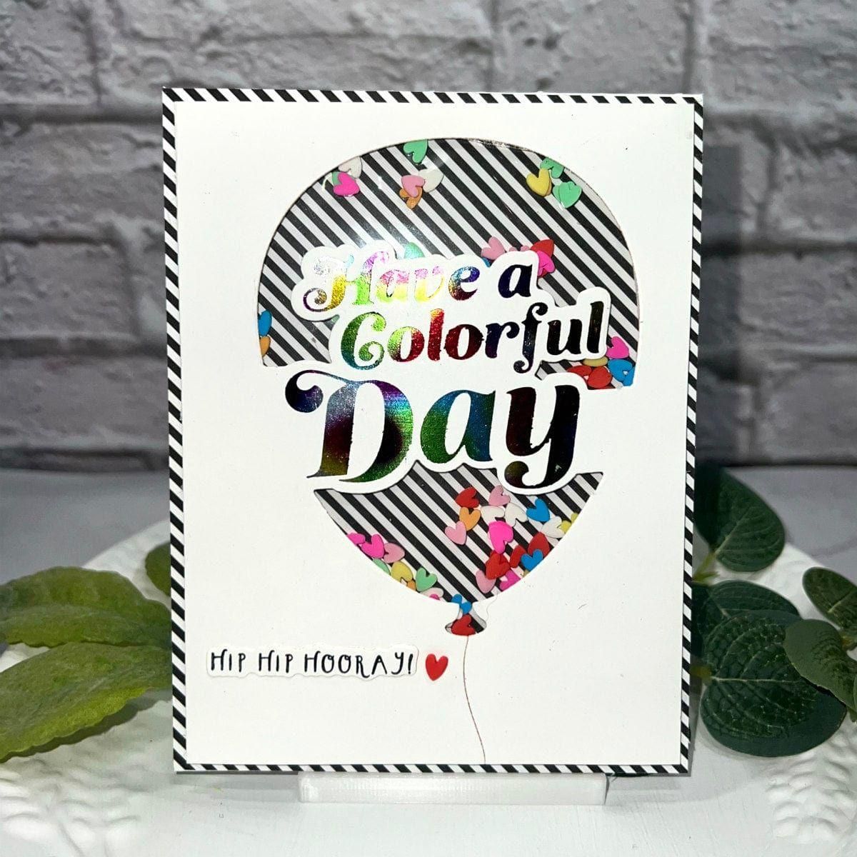 Balloon Greeting Sentiments Glimmer Hot Foil Plate Set - Coordinates with Glimmer Club